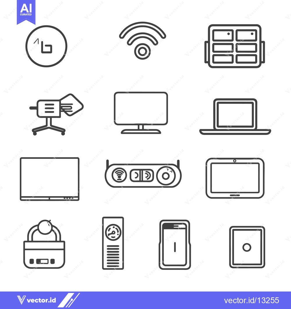 Premium Vector dari A Collection of Electronic Device Icons