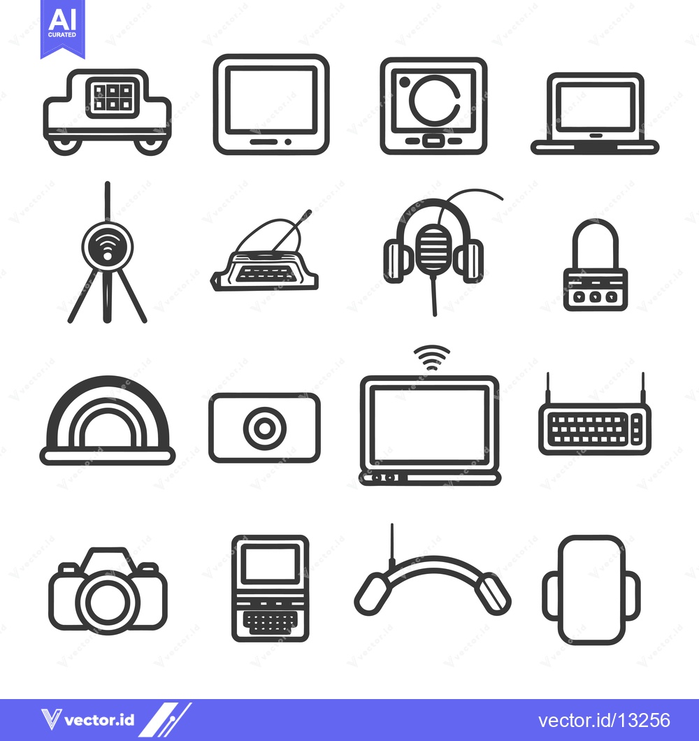Premium Vector dari A Collection of Electronics and Communication Icons