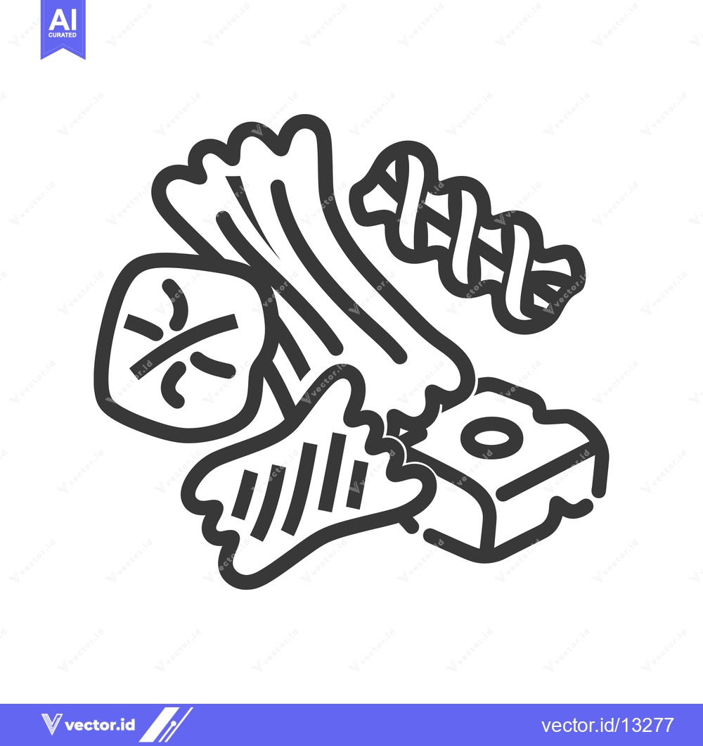 Premium Vector dari A collection of four different types of pasta