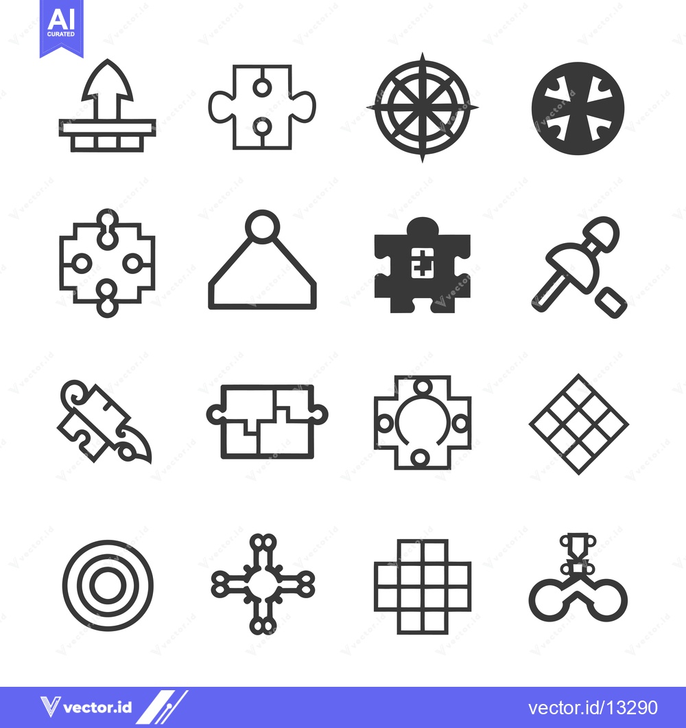 Premium Vector of A Collection of Geometric and Abstract Shapes in Black and White Line
