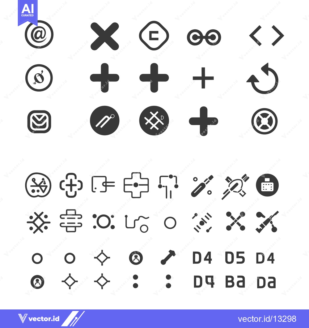 Premium Vector of A Collection of Geometric Shapes, Arrows, and Symbols