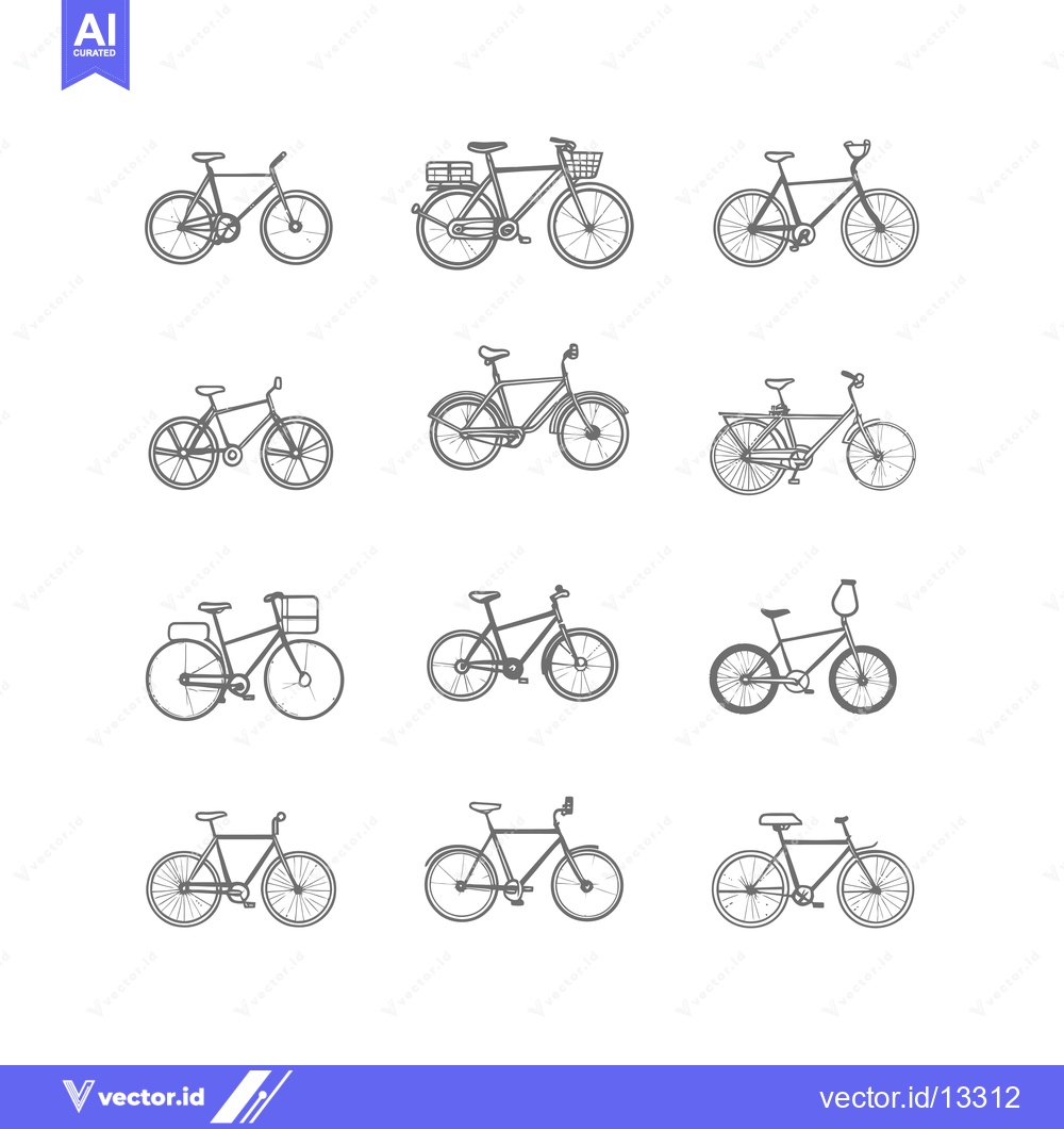 Premium Vector dari A Collection of Hand-Drawn Bicycle Illustrations