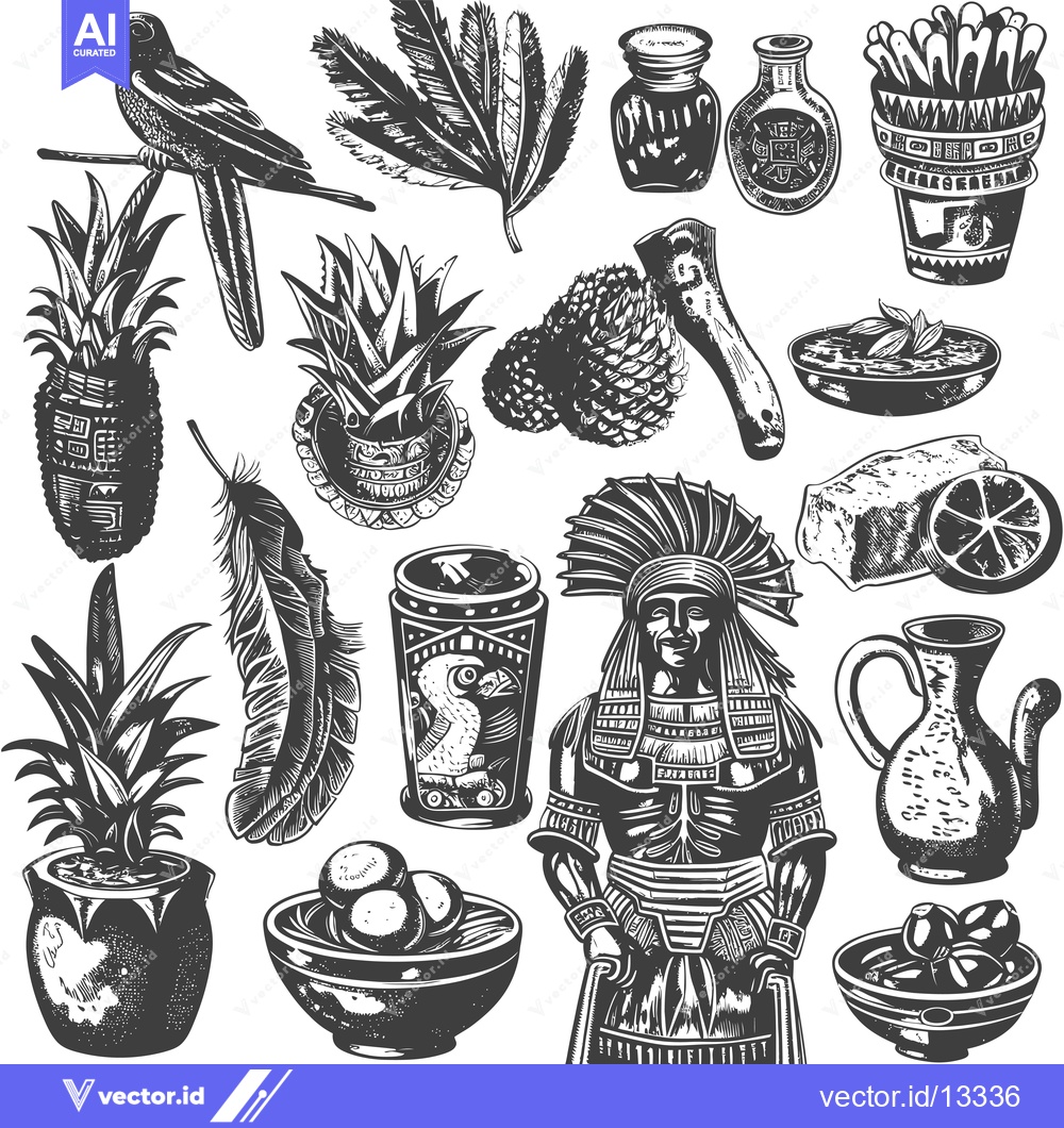 Premium Vector dari A Collection of Hand-Drawn Black and White Illustrations Depicting Ele