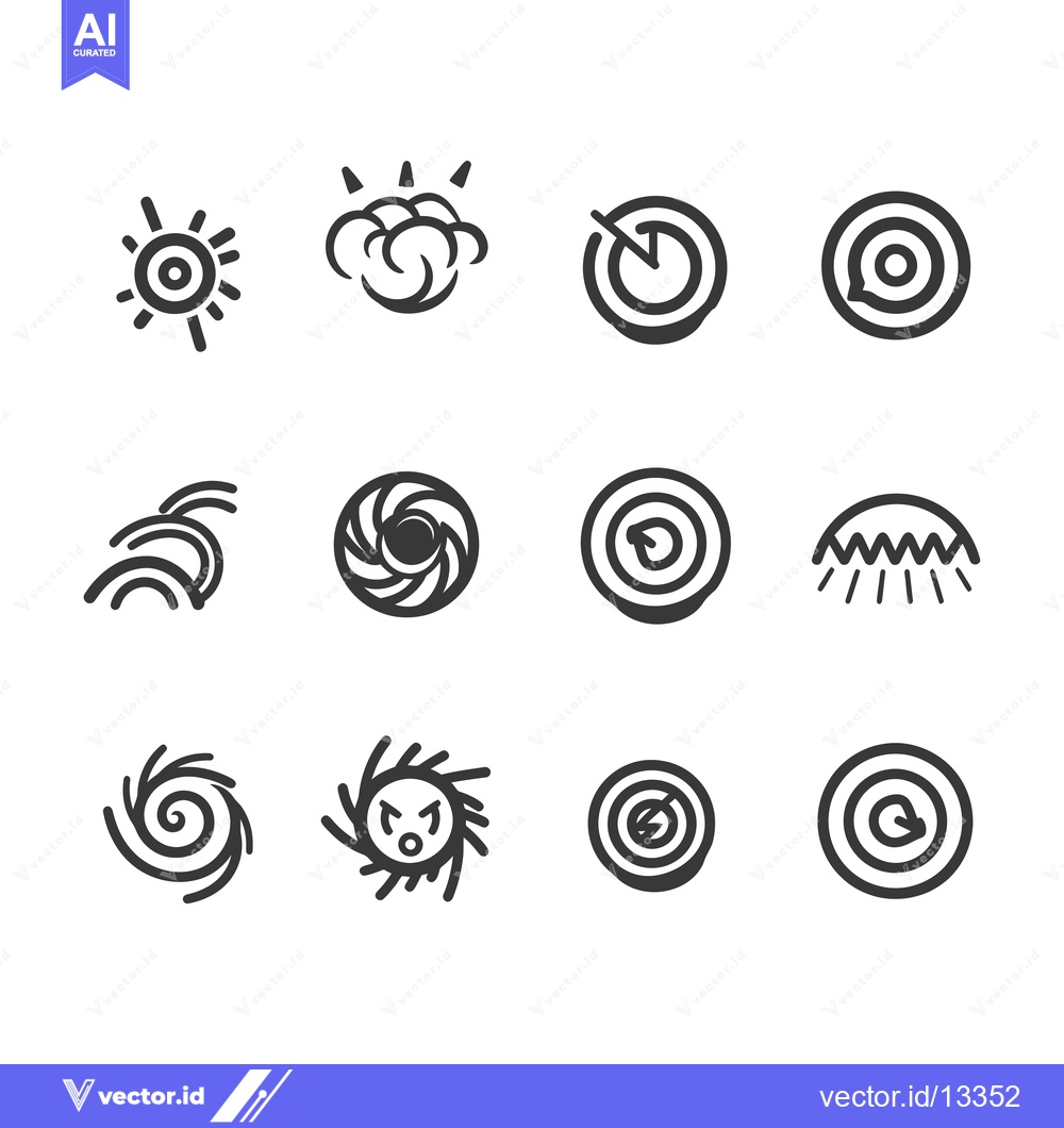 Premium Vector dari A Collection of Hand-Drawn Circular and Spiral Icons
