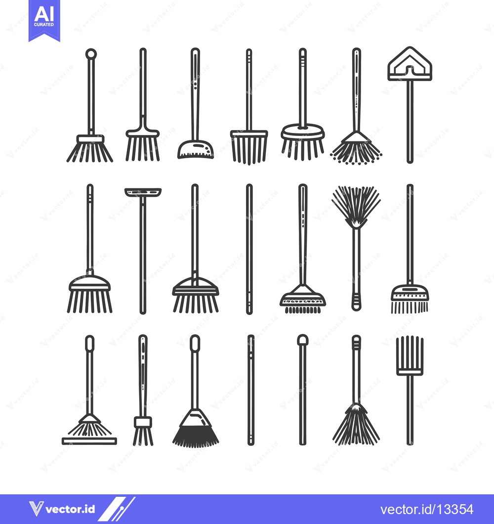 Premium Vector of A Collection of Hand-Drawn Cleaning Tools