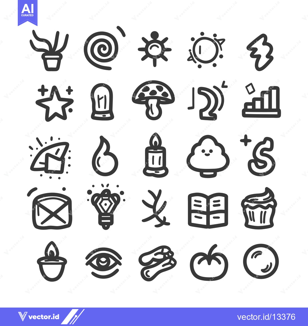 Premium Vector of A Collection of Hand-Drawn Doodle Icons