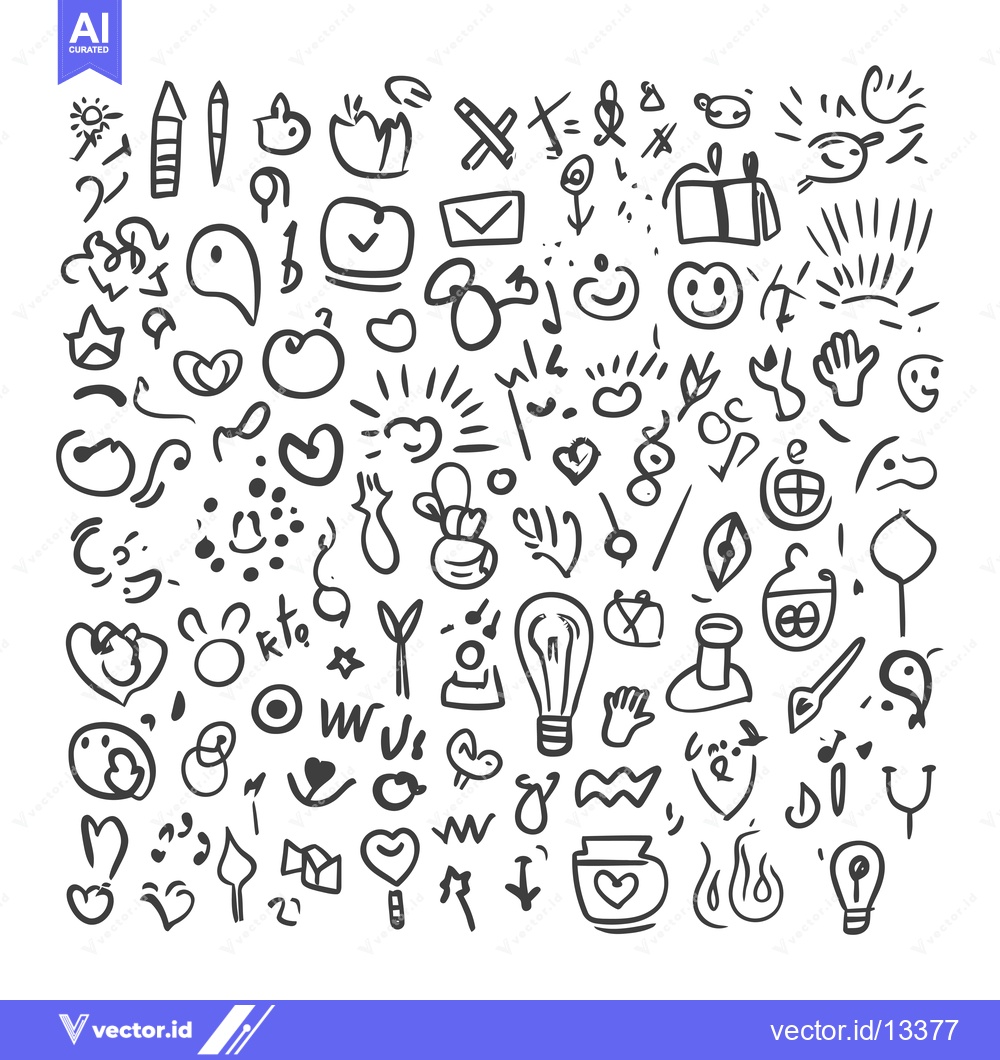 Premium Vector of A Collection of Hand-Drawn Doodle Icons and Symbols