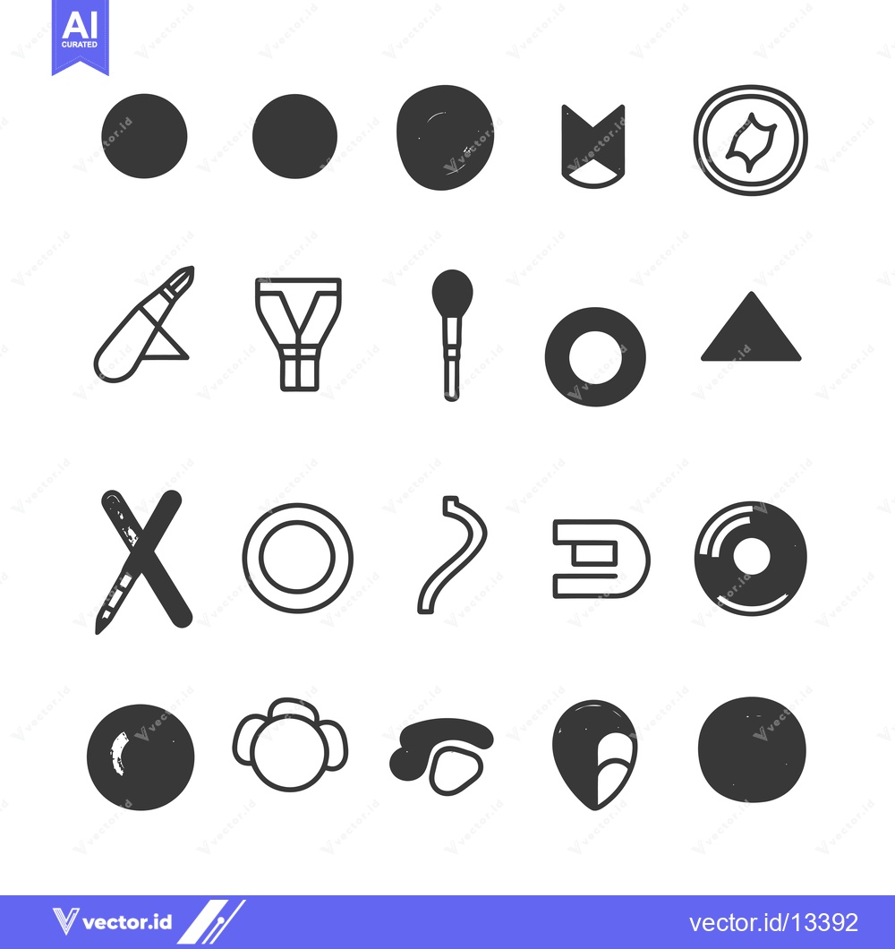 Premium Vector dari A Collection of Hand-Drawn Geometric Shapes and Objects