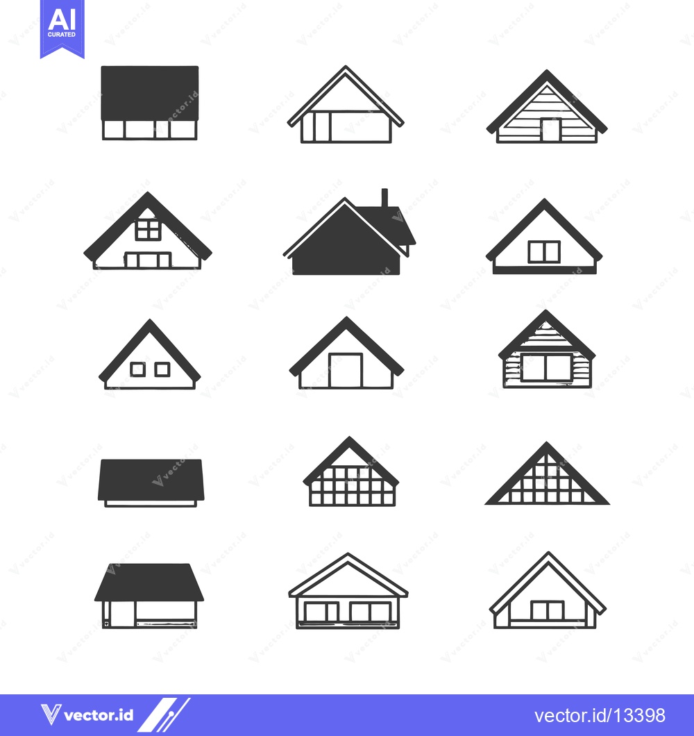 Premium Vector dari A Collection of Hand-Drawn House Icons in Various Styles