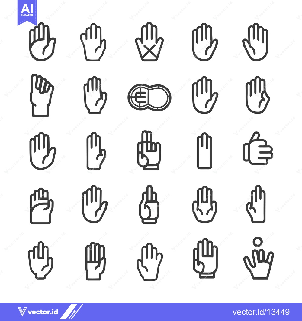 Premium Vector dari A Collection of Hand Gestures Depicted as Line Drawings