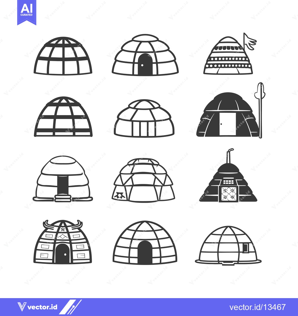 Premium Vector dari A Collection of Igloo and Tent Icons