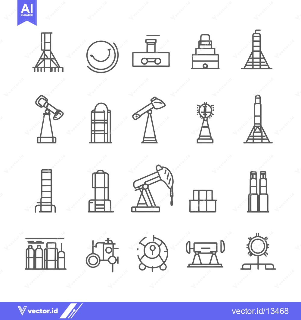 Premium Vector dari A Collection of Industrial and Scientific Equipment Line Icons