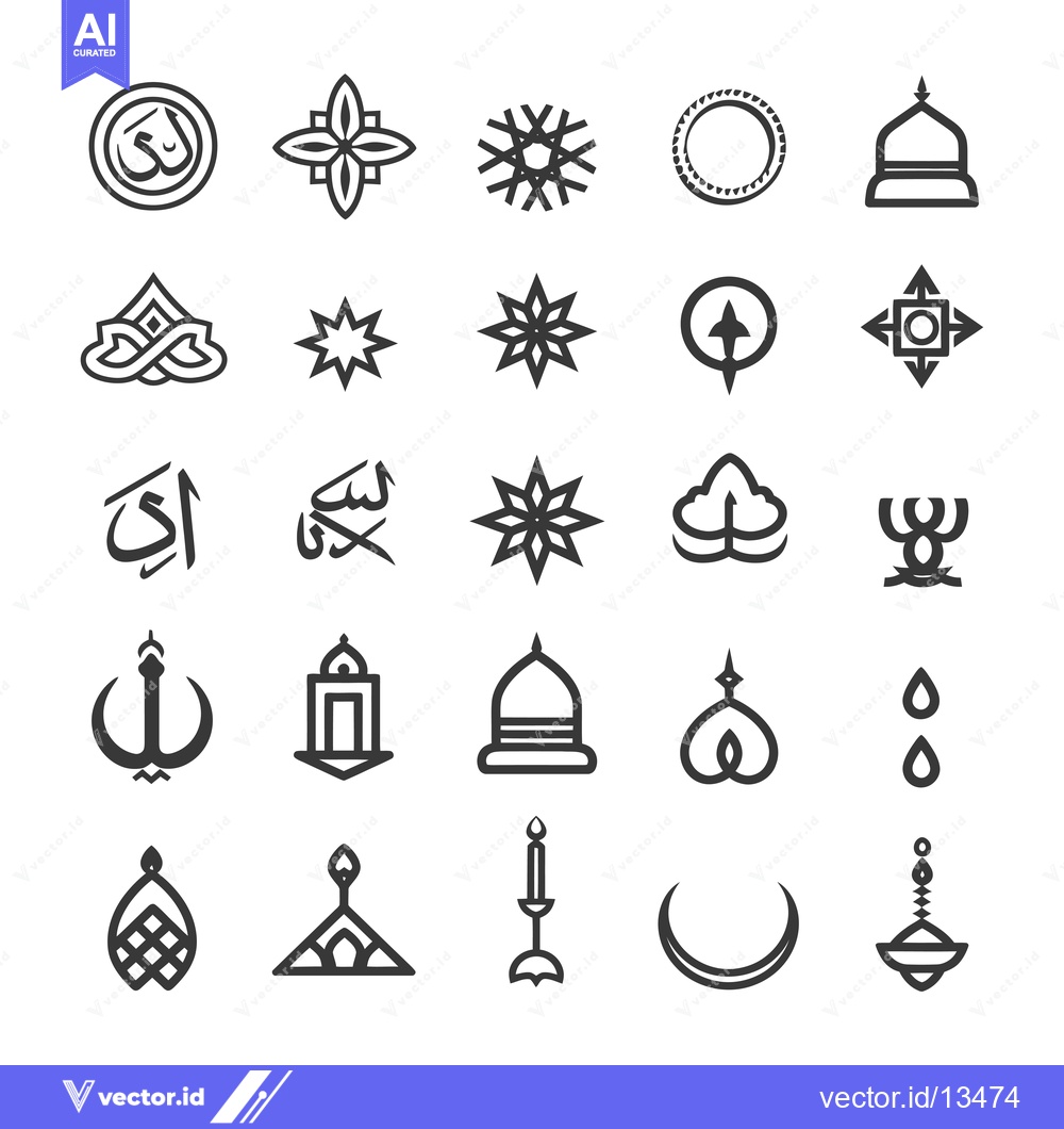Premium Vector dari A Collection of Islamic Symbols and Ornaments