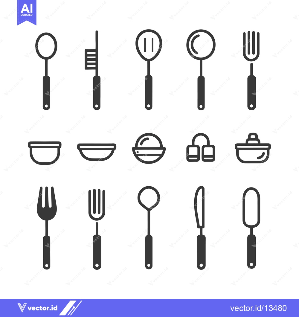 Premium Vector dari A Collection of Kitchen Utensil Icons