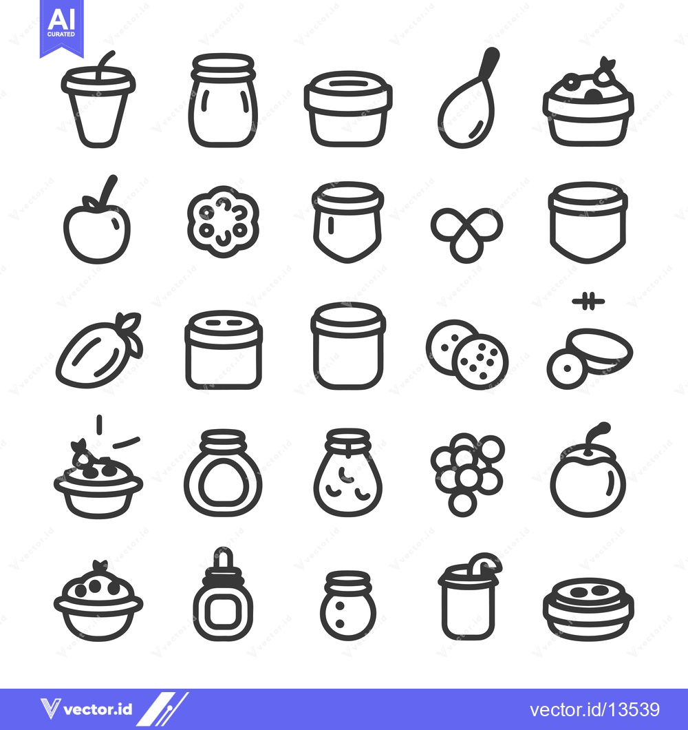 Premium Vector dari A Collection of Line Drawings Depicting Different Types of Containers,