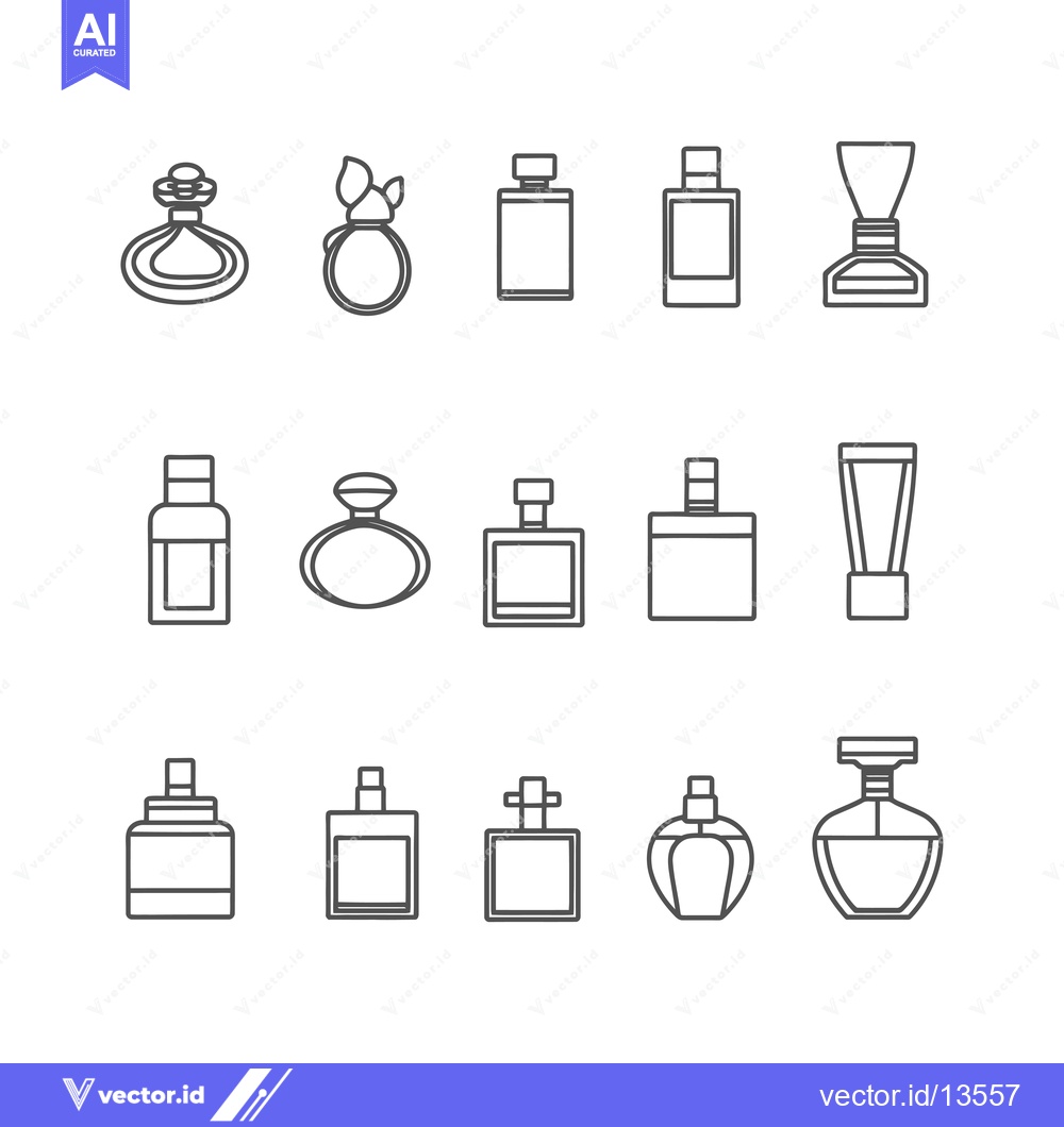 Premium Vector of A Collection of Line Drawings Depicting Various Perfume Bottle Shapes