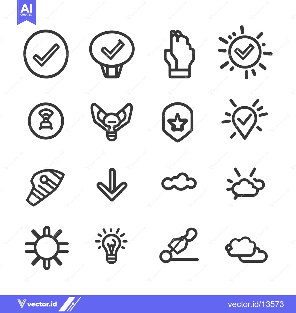 Premium Vector dari A Collection of Line Icons Illustrating Success, Achievement, and Idea