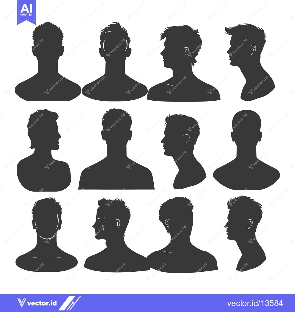 Premium Vector of A Collection of Male Silhouettes in Various Poses