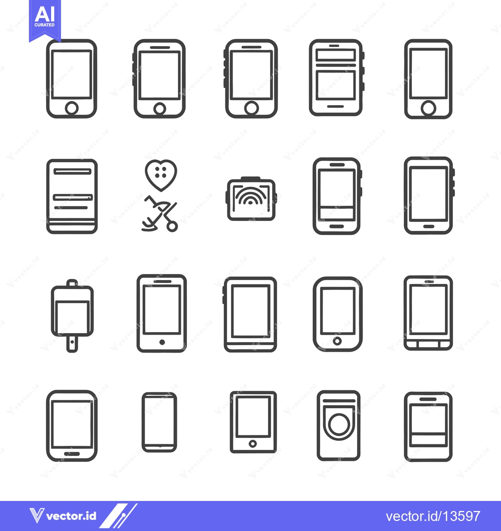 Premium Vector dari A Collection of Modern Smartphone and Tablet Device Icons