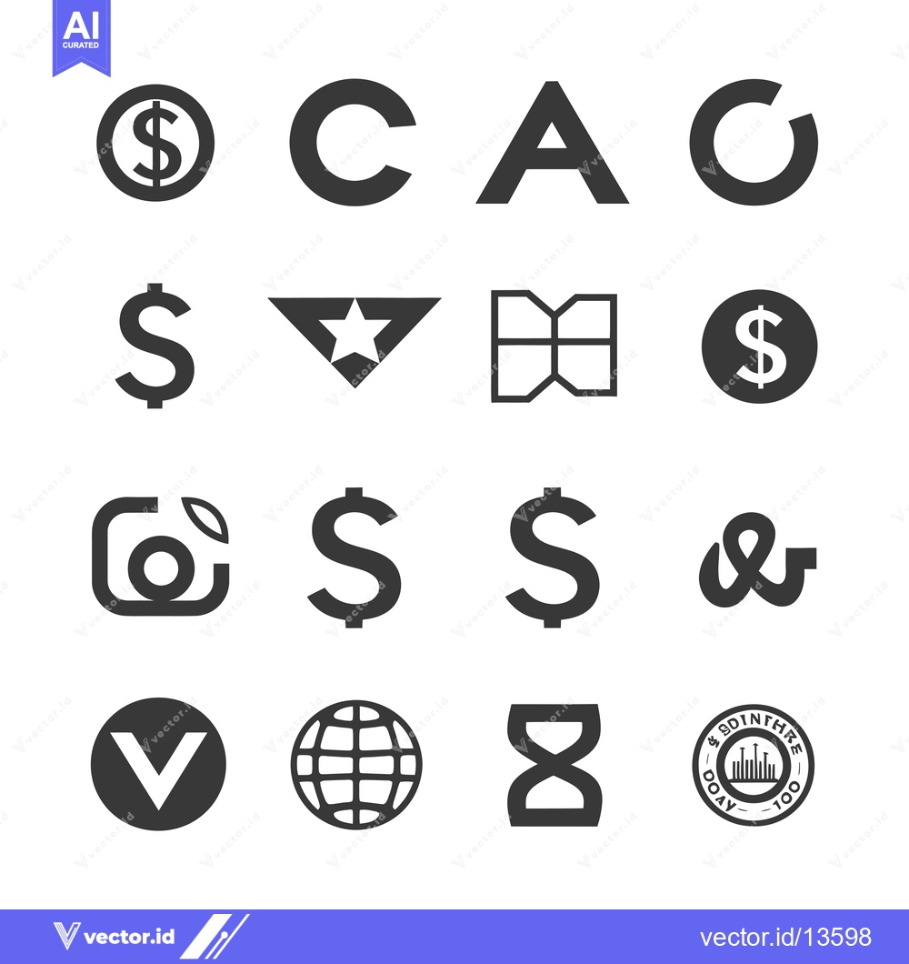 Premium Vector of A Collection of Monochromatic Icons and Symbols