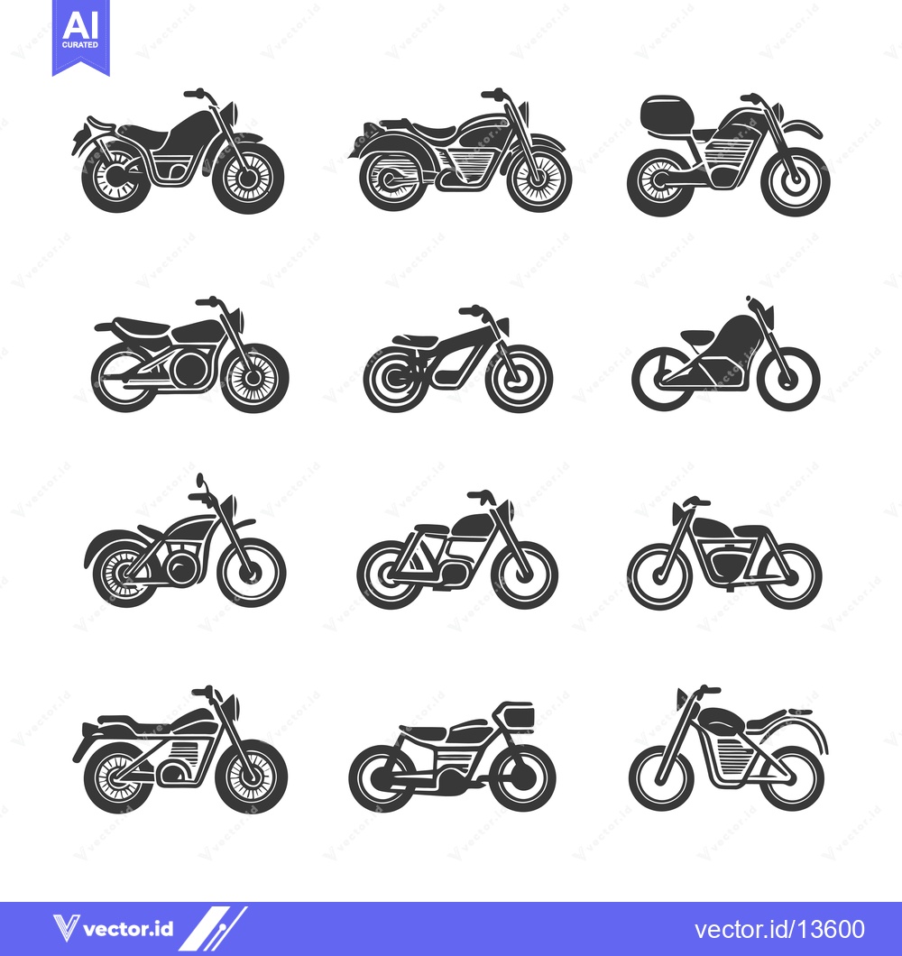 Premium Vector of A collection of motorcycle silhouettes in a side view