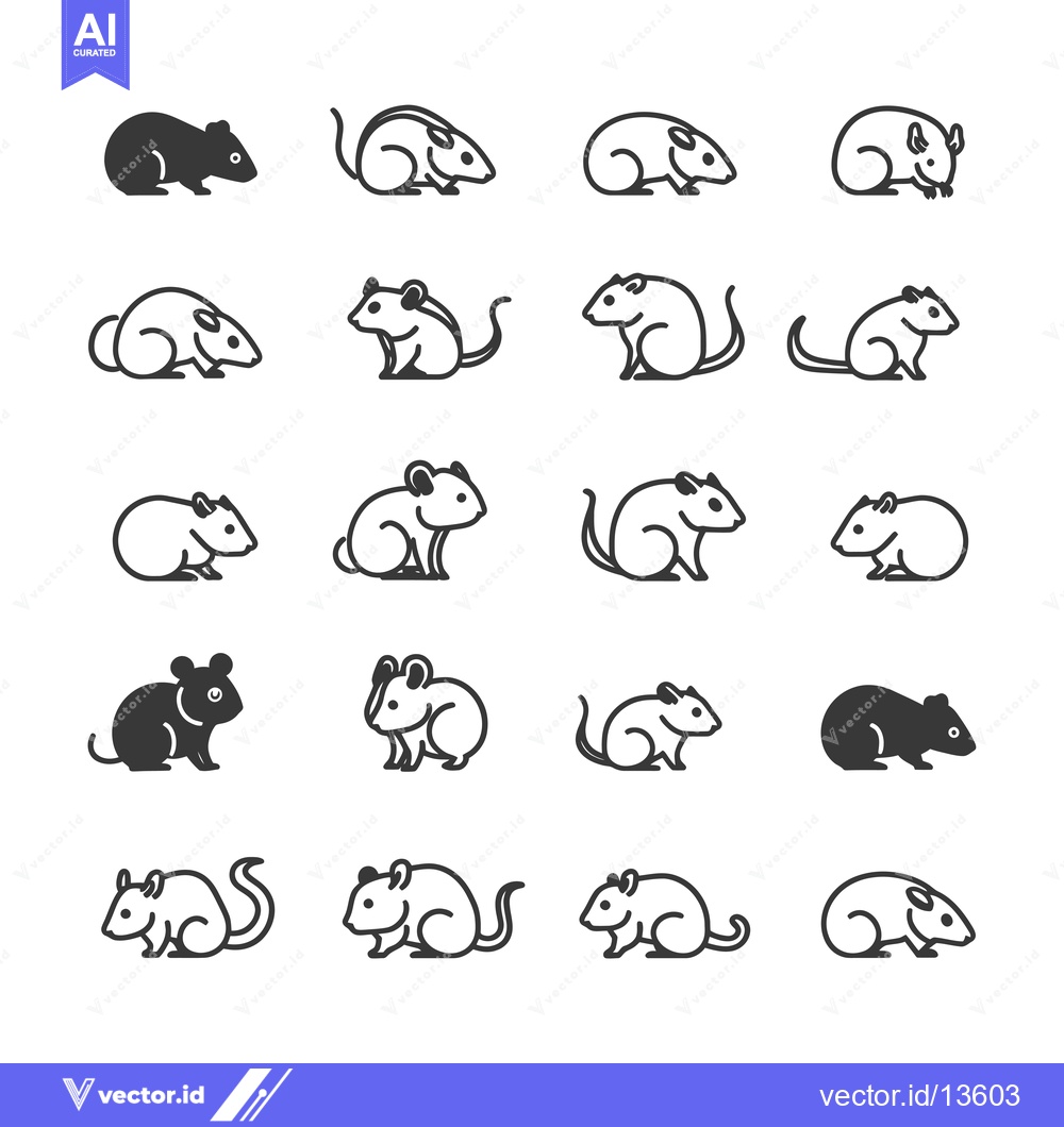 Premium Vector dari A Collection of Mouse Icons in Black and White