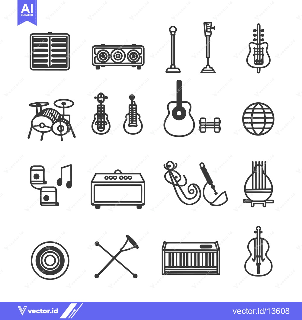 Premium Vector dari A Collection of Musical Instrument Icons