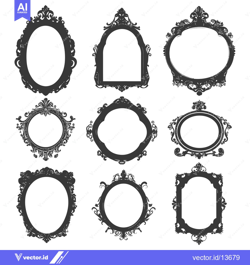 Premium Vector dari A Collection of Nine Ornate, Ornamental, and Decorative Frames