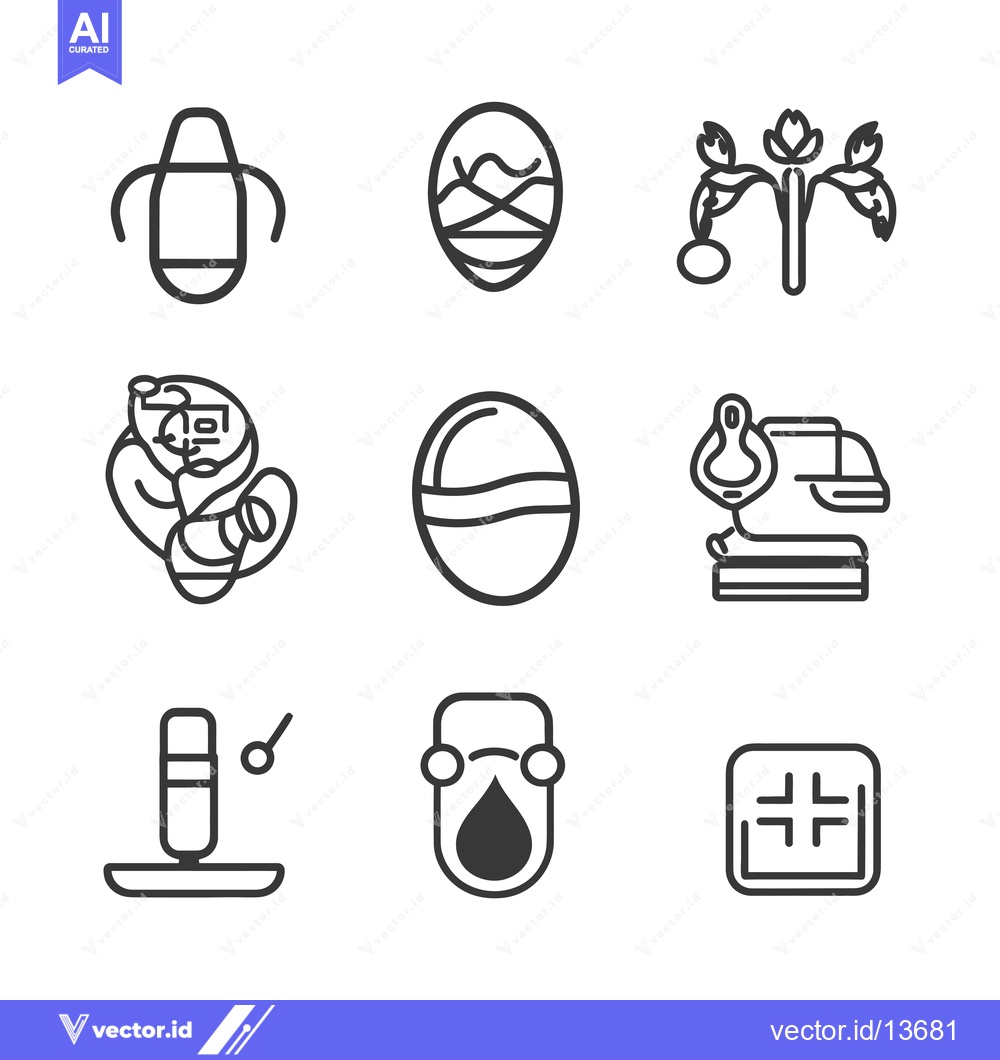 Premium Vector of A Collection of Nine Outline Icons Depicting Various Objects and Conce