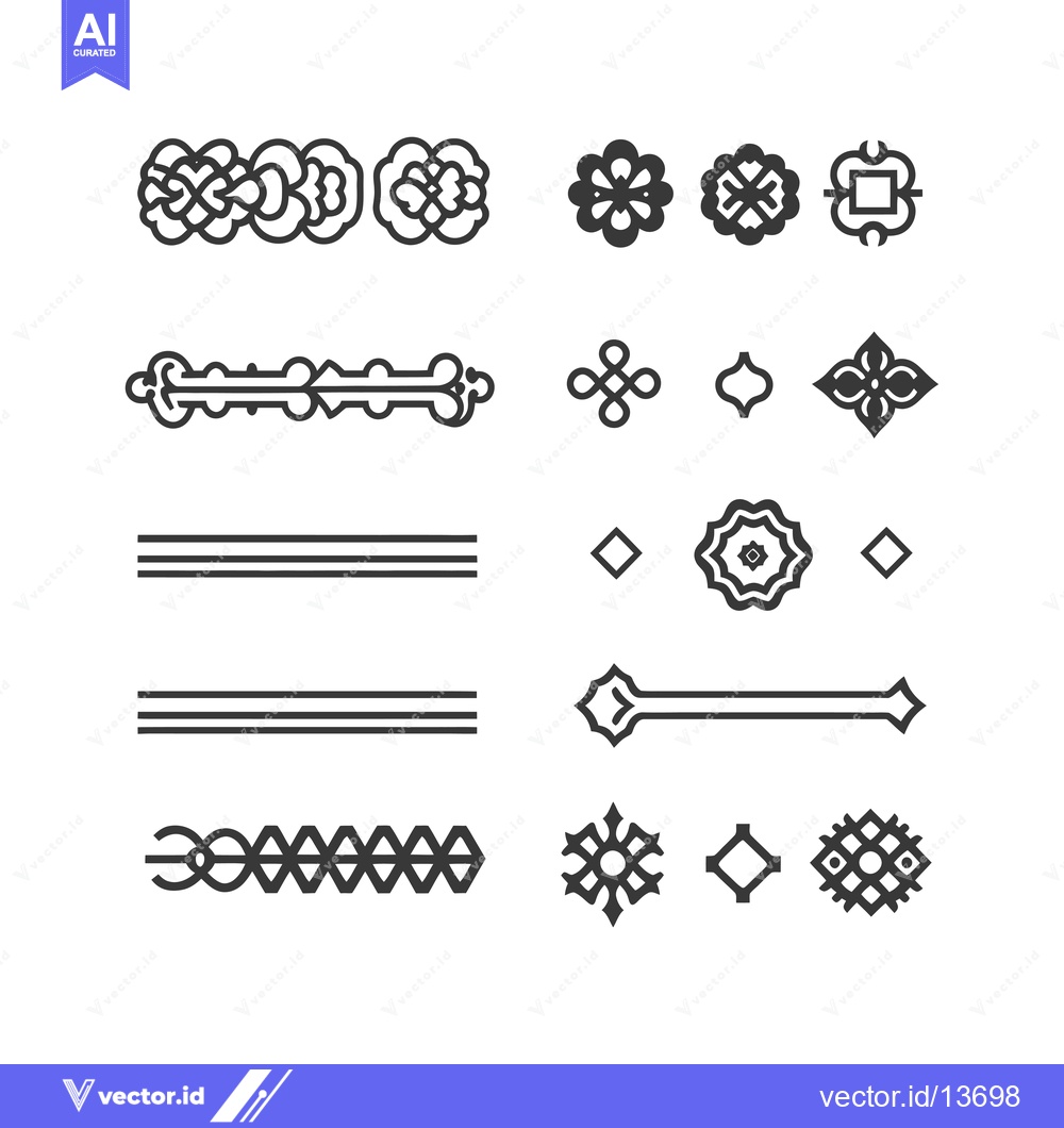 Premium Vector of A Collection of Ornamental Design Elements