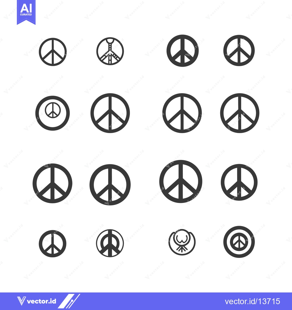Premium Vector dari A Collection of Peace Sign Icons in Different Styles