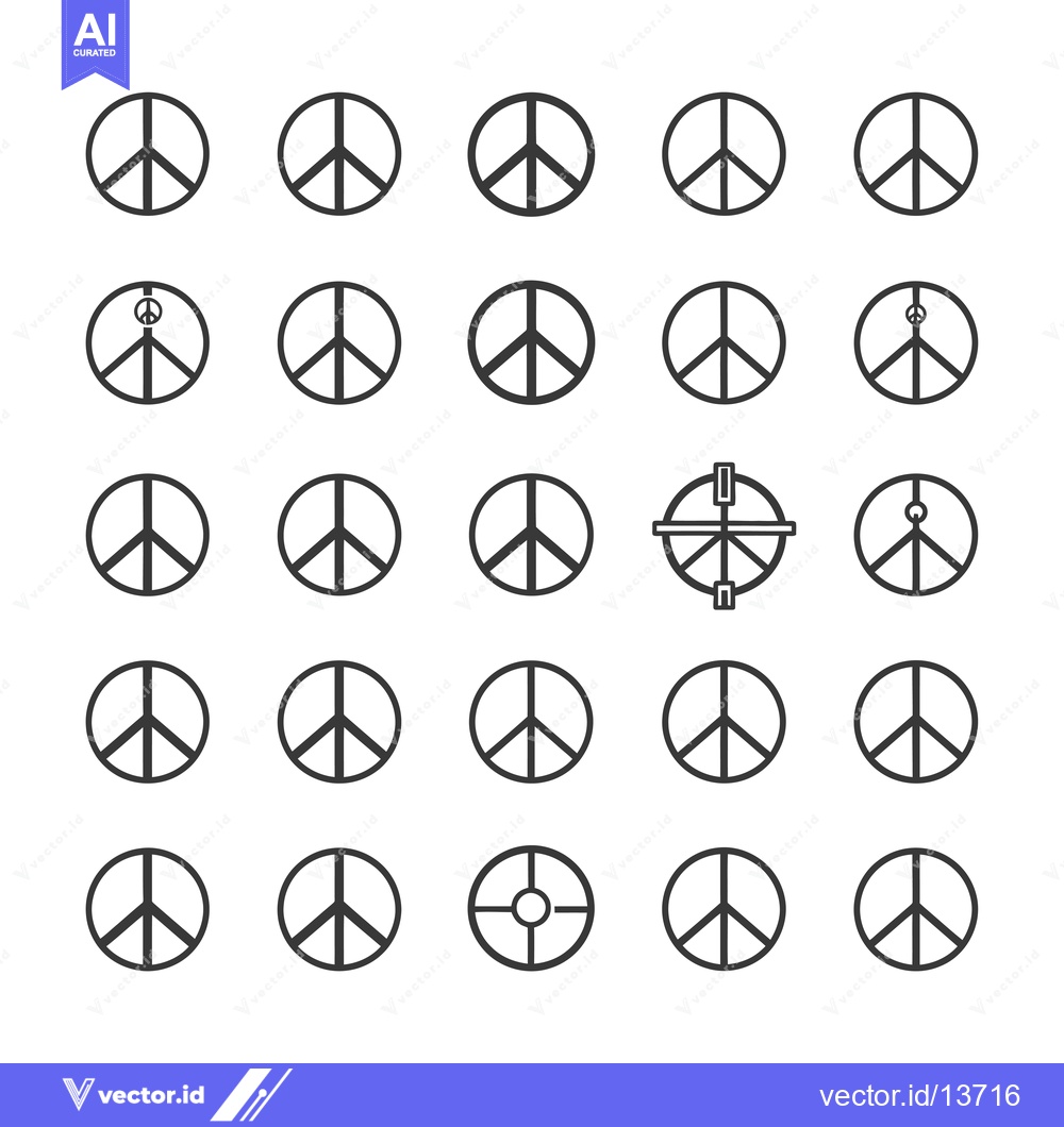 Premium Vector dari A collection of peace signs with variations in design and placement