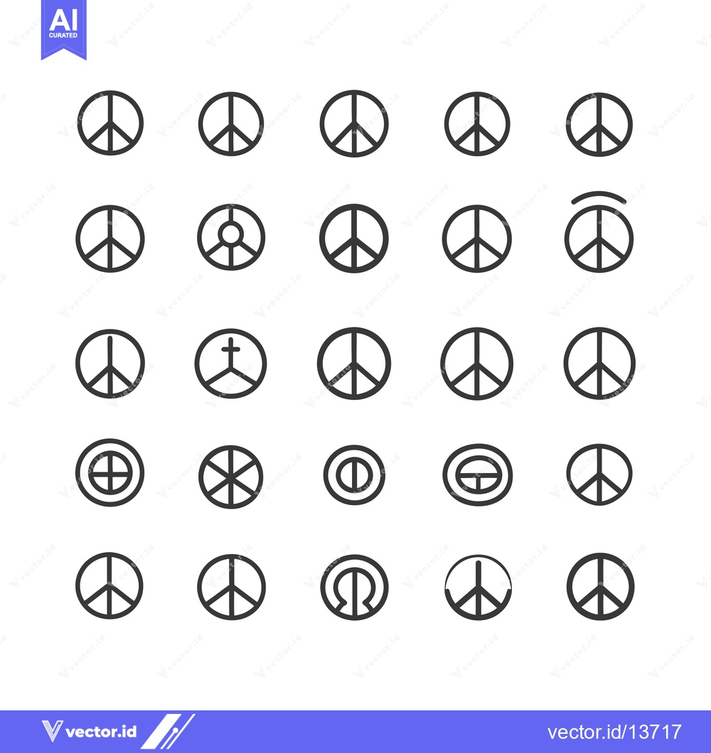 Premium Vector dari A Collection of Peace Sign Variations
