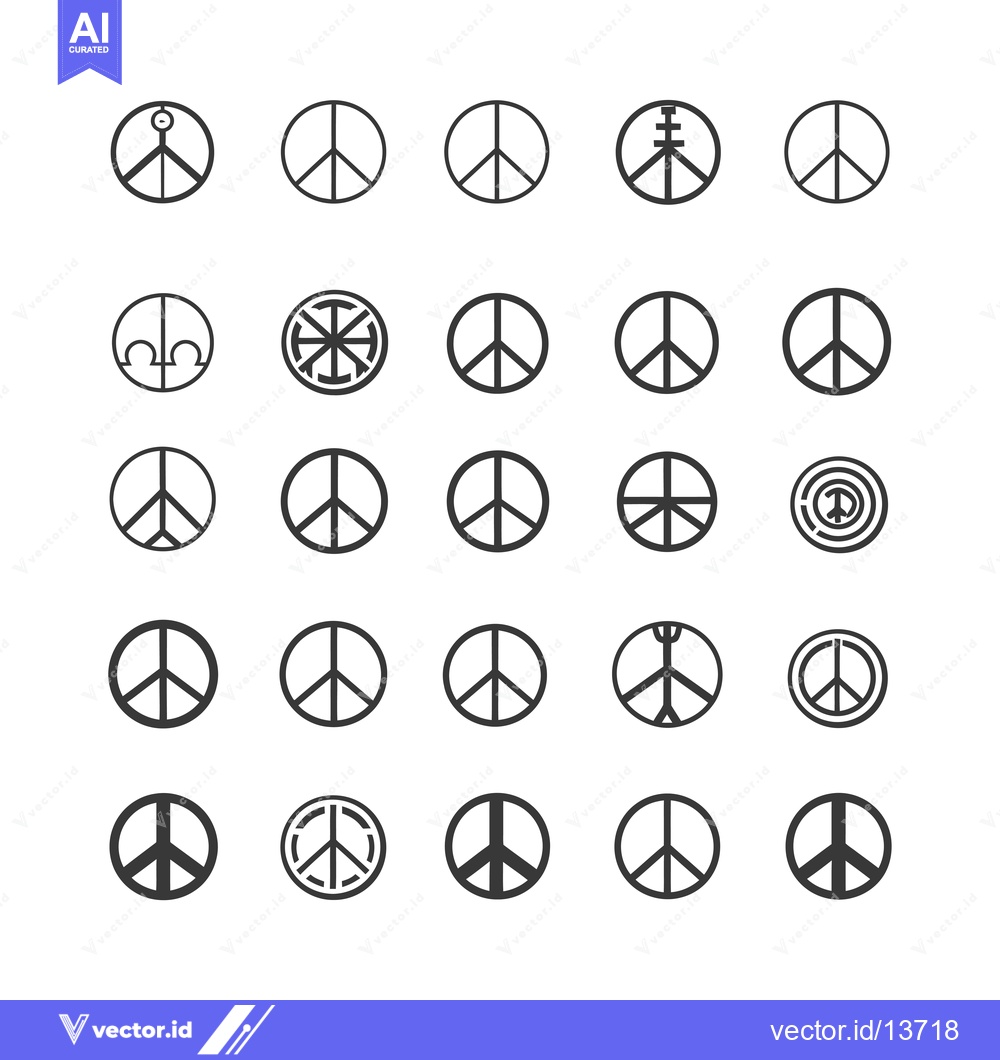 Premium Vector dari A Collection of Peace Sign Variations