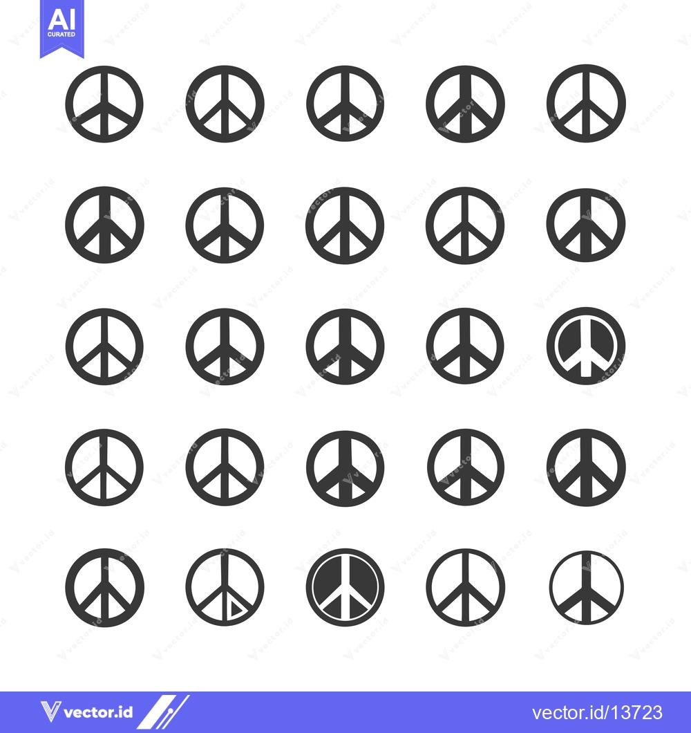 Premium Vector of A Collection of Peace Symbols in Various Styles