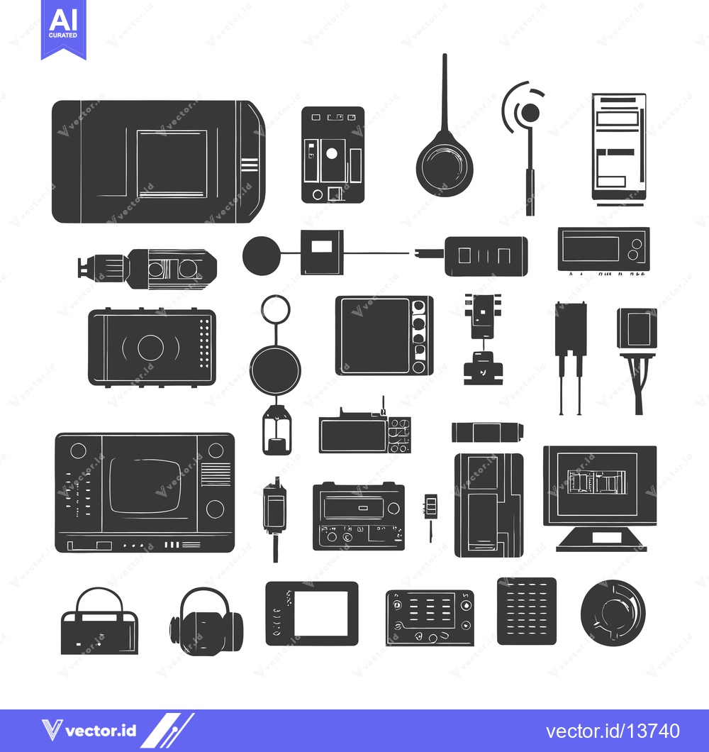 Premium Vector dari A Collection of Retro Electronic Devices and Gadgets