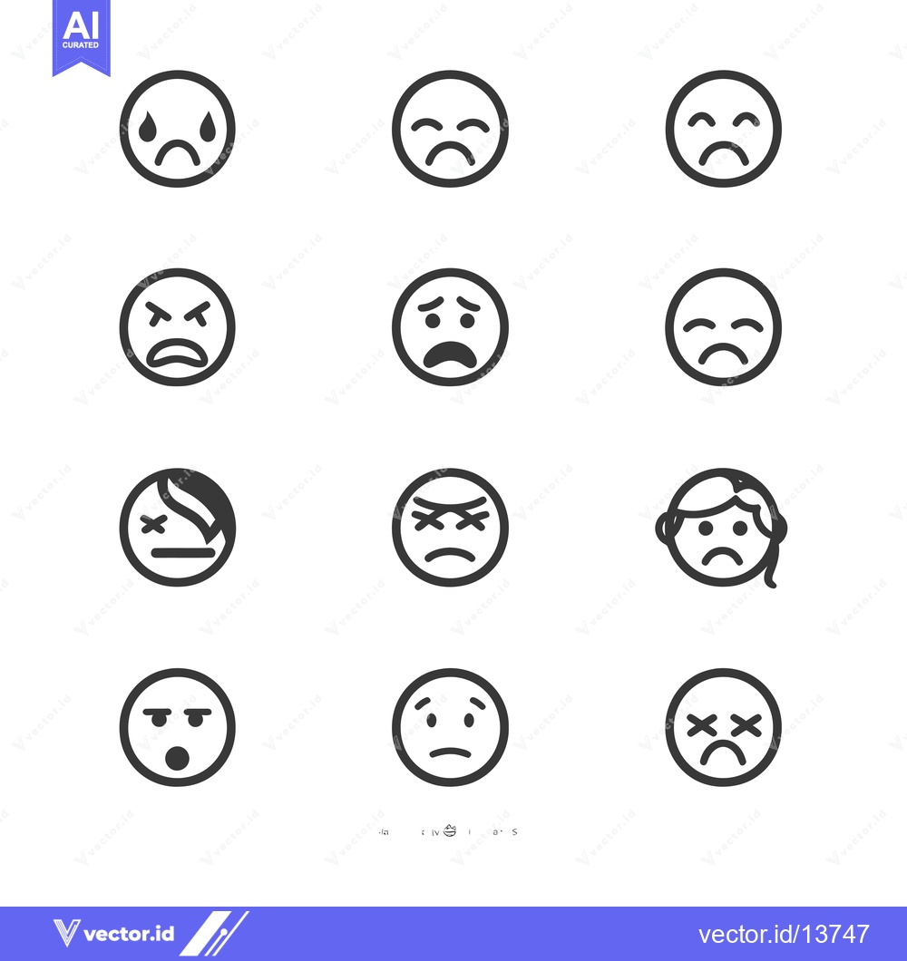 Premium Vector dari A Collection of Sad and Disappointed Emojis
