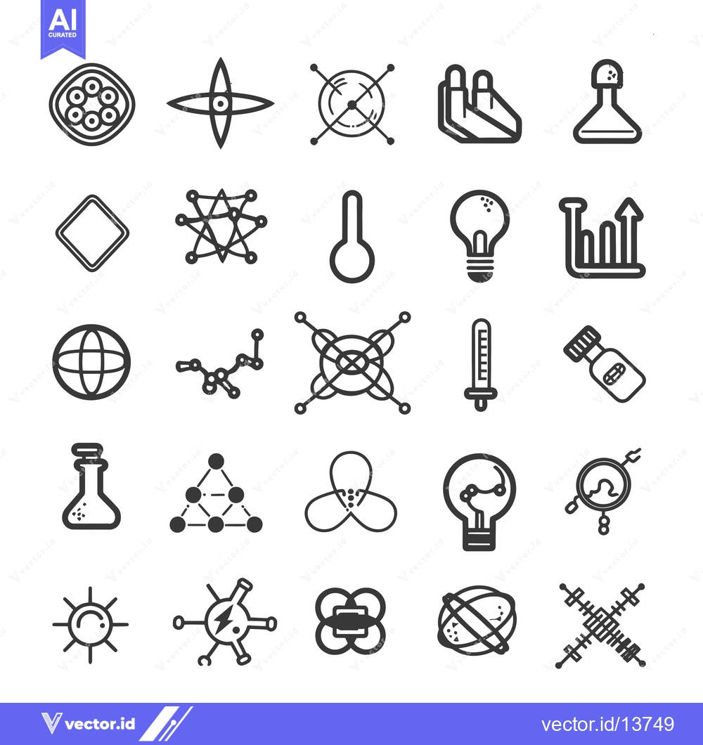 Premium Vector dari A Collection of Science and Technology-Related Icons