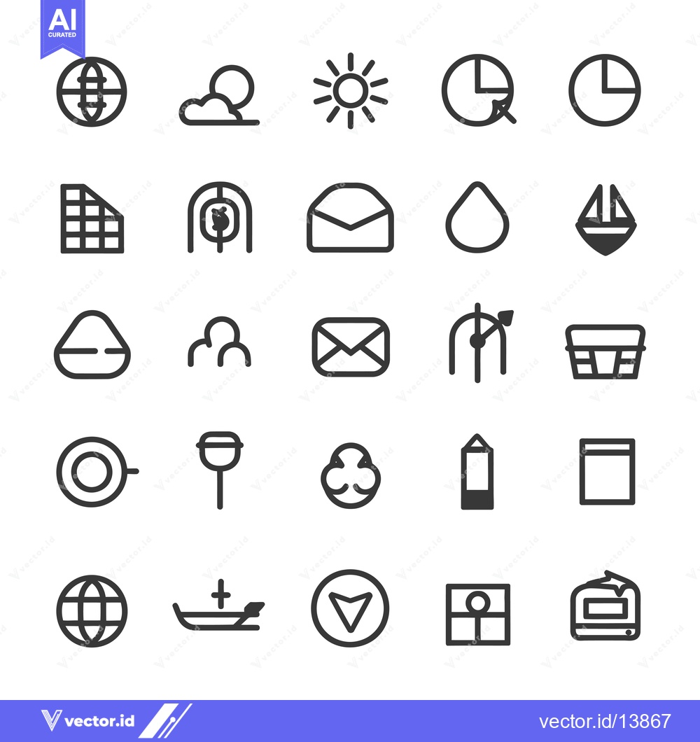 Premium Vector dari A Collection of Simple Line Icons for Various Concepts
