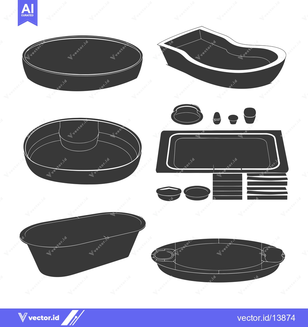 Premium Vector dari A Collection of Six Different Types of Swimming Pools