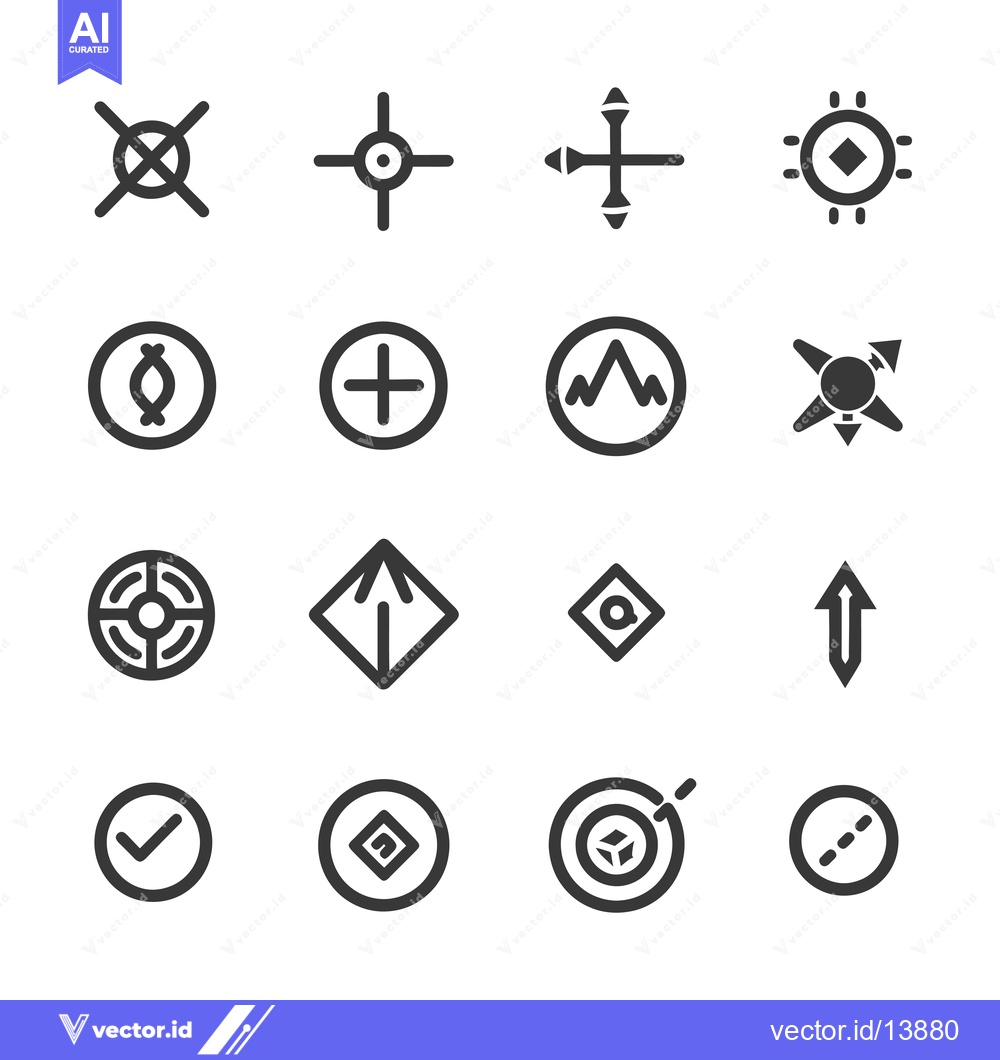 Premium Vector dari A Collection of Sixteen Abstract Geometric Shapes