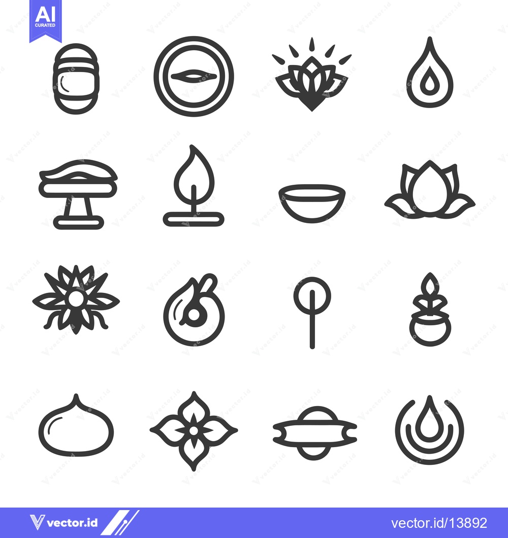 Premium Vector dari A Collection of Sixteen Black and White Outline Icons Depicting Variou