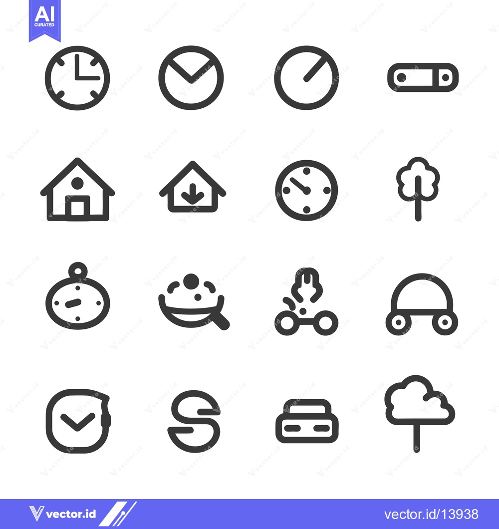 Premium Vector dari A Collection of Sixteen Simple Line Icons
