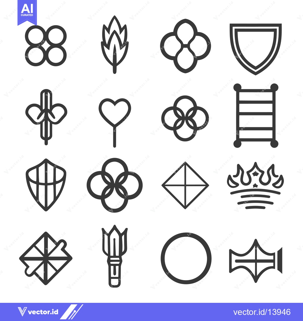 Premium Vector dari A Collection of Sixteen Unique Geometric and Abstract Line Art Designs