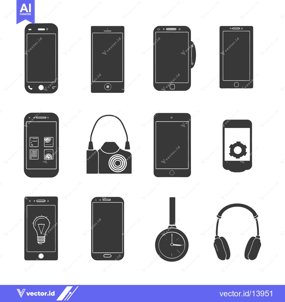 Premium Vector dari A Collection of Smartphone and Tablet Icons