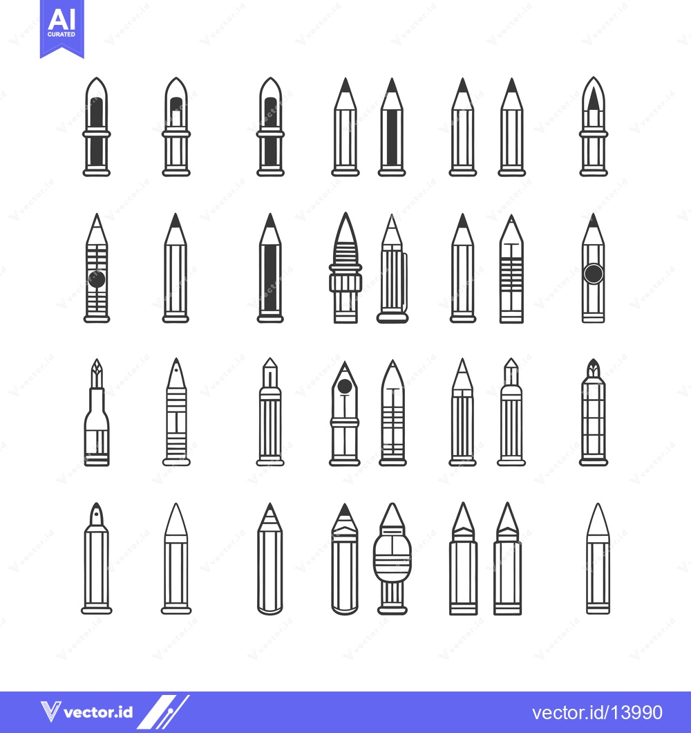 Premium Vector dari A Collection of Stylized Pencil Illustrations with Unique Designs