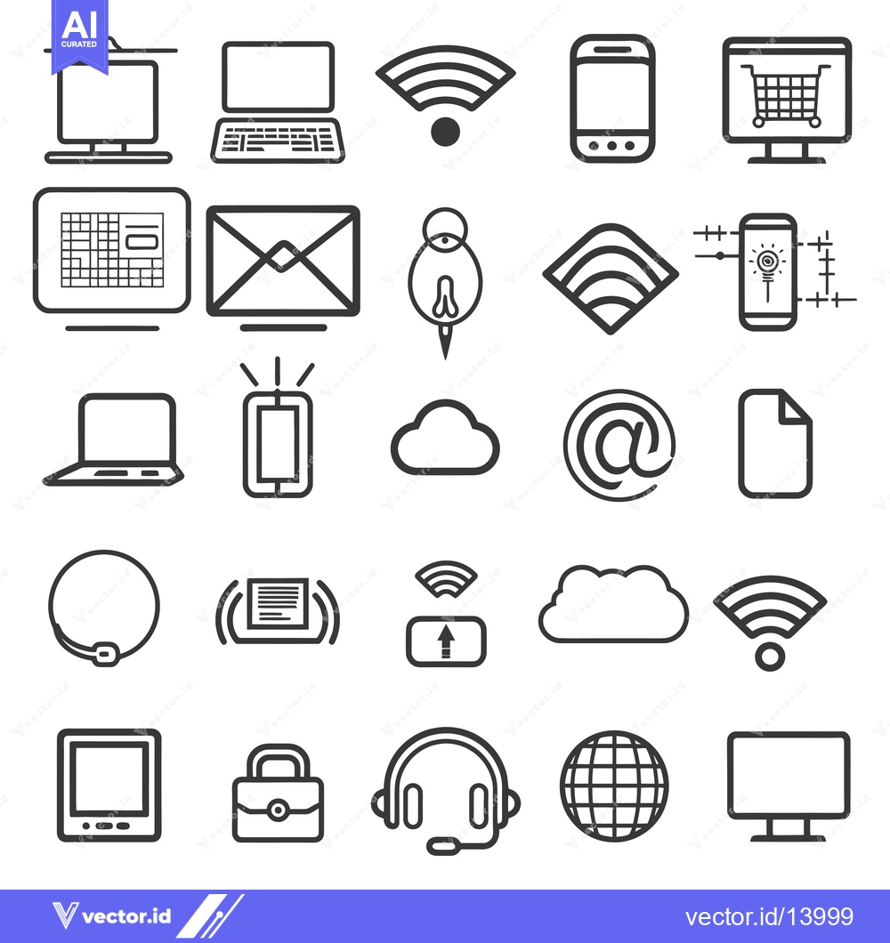Premium Vector dari A Collection of Technology and Communication Icons