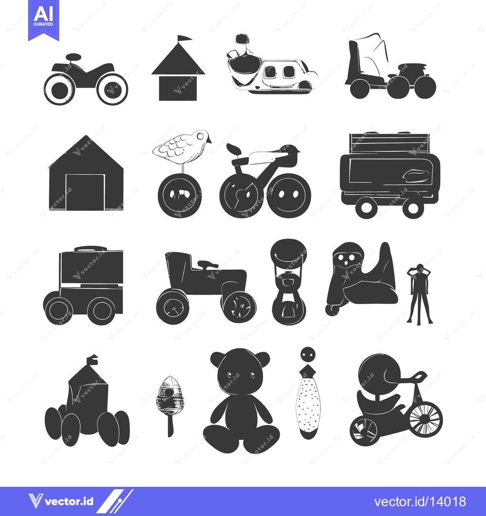 Premium Vector dari A Collection of Toy Icons in a Hand-Drawn Style