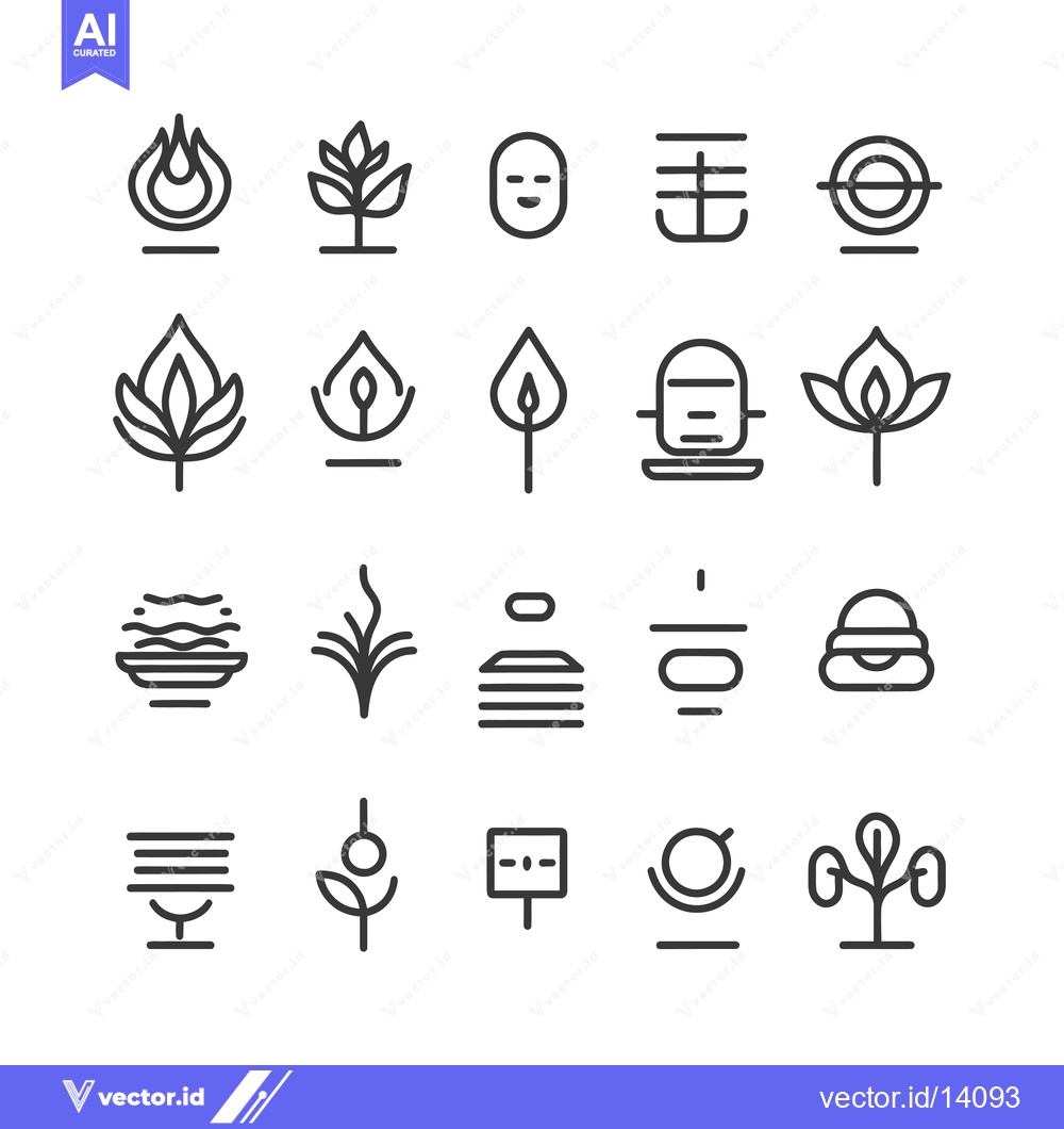 Premium Vector dari A Collection of Twenty Four Abstract Line Art Icons