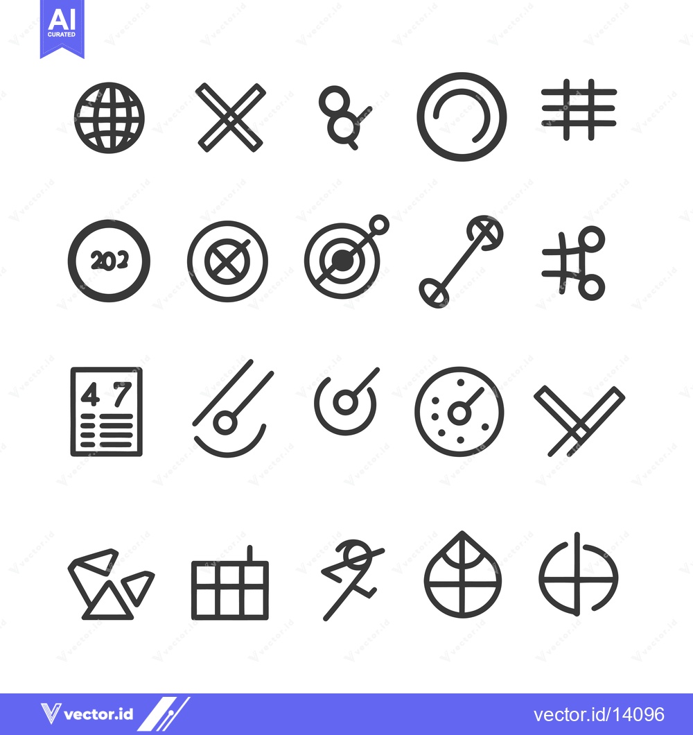 Premium Vector dari A Collection of Twenty-Four Line Art Icons